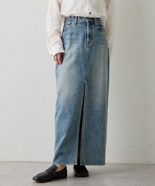 Whim Gazette（ウィムガゼット）の「デニムスリットスカート（デニムスカート・レディース・ブルー・36/38）」の18枚目の写真