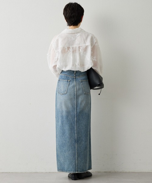 Whim Gazette（ウィムガゼット）の「デニムスリットスカート（デニムスカート・レディース・ブルー・36/38）」の20枚目の写真