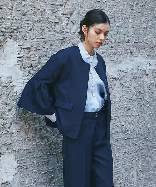 新品未使用　mybeautifullandlet ノーカラーシャツジャケット my beautiful landlet - 【残り一点】マシンウォッシャブルノー