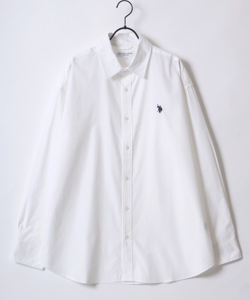 U.S. POLO ASSN.(ユーエスポロアッスン)の「U.S. POLO ASSN./ユーエスポロアッスン オーバーサイズ ブロード 無地 ストライプ ロゴ ワンポイント刺繍 レギュラーカラー 長袖シャツ/レディース メンズ(シャツ/ブラウス・メンズ・ブルー系その他/ホワイト系その他/ホワイト/ネイビー・LL/M/L)」の18枚目の写真