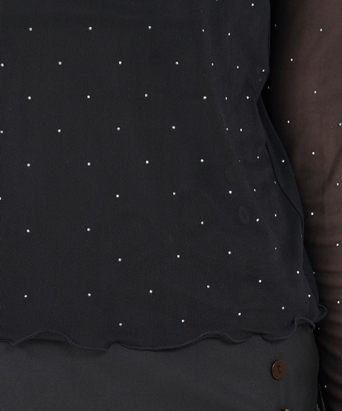 ROYAL PARTY（ロイヤルパーティー）の「キラキラシアートップス（Tシャツ/カットソー・レディース・オフホワイト/ブラック・FREE）」の8枚目の写真