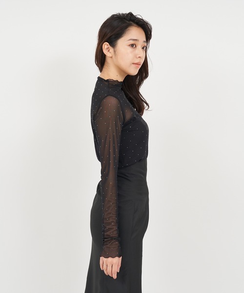 ROYAL PARTY（ロイヤルパーティー）の「キラキラシアートップス（Tシャツ/カットソー・レディース・オフホワイト/ブラック・FREE）」の13枚目の写真