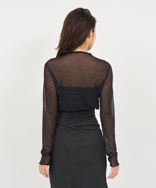 ROYAL PARTY（ロイヤルパーティー）の「キラキラシアートップス（Tシャツ/カットソー・レディース・オフホワイト/ブラック・FREE）」の16枚目の写真