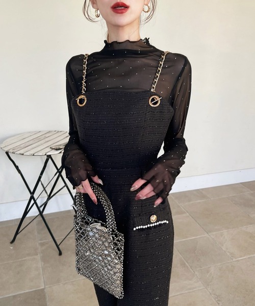 ROYAL PARTY（ロイヤルパーティー）の「キラキラシアートップス（Tシャツ/カットソー・レディース・オフホワイト/ブラック・FREE）」の5枚目の写真