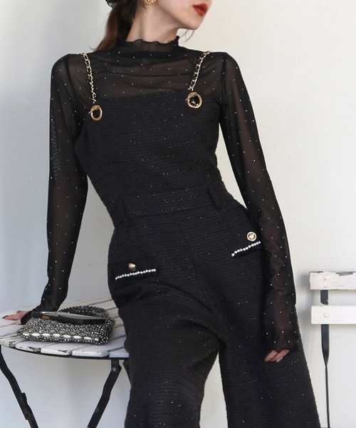 ROYAL PARTY（ロイヤルパーティー）の「キラキラシアートップス（Tシャツ/カットソー・レディース・オフホワイト/ブラック・FREE）」の6枚目の写真