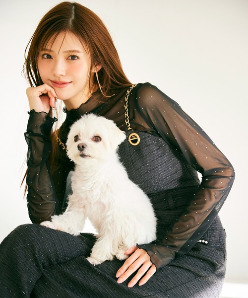 ROYAL PARTY（ロイヤルパーティー）の「キラキラシアートップス（Tシャツ/カットソー・レディース・オフホワイト/ブラック・FREE）」の18枚目の写真