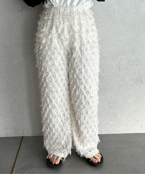 feepur(フェピュール)の「フリンジストレートイージーパンツ(その他パンツ・レディース・ブラック/アイボリー・MEDIUM/SMALL)」の12枚目の写真