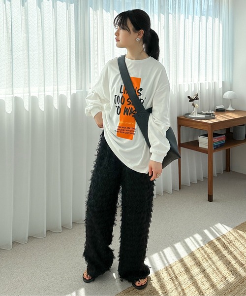 feepur(フェピュール)の「フリンジストレートイージーパンツ(その他パンツ・レディース・ブラック/アイボリー・MEDIUM/SMALL)」の18枚目の写真