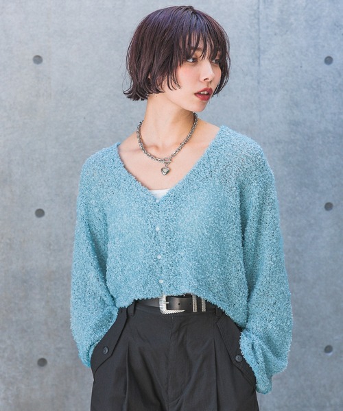 PAGEBOY(ページボーイ)の「ペーパーヤーンショートカーディガン(カーディガン/ボレロ・レディース・ブルー系その他/オフホワイト/ブラック/パープル系その他・FREE)」の19枚目の写真