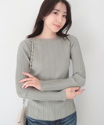 AMBIENT（アンビエント）の「ランダムガーターボートネックニットトップス（ニット/セーター）」