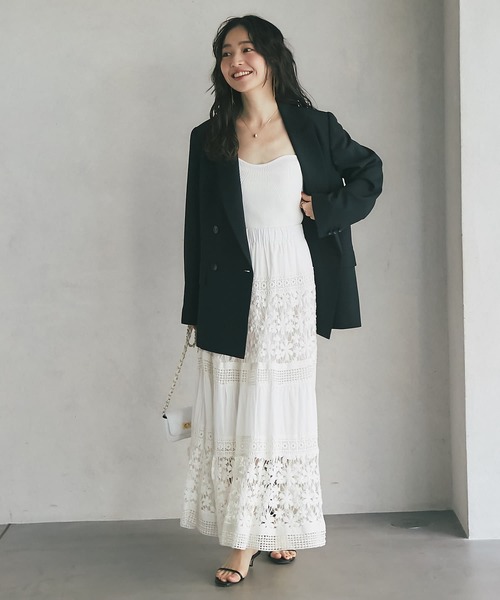 La boutique BonBon（ラブティックボンボン）の「クールタッチUVニットビスチェ（ニット/セーター・レディース・ホワイト/ブラック/グレイッシュベージュ・FREE）」の5枚目の写真