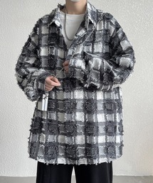 BENDER TOKYO | 【BENDER TOKYO】ビッグシルエット フリンジチェック 長袖 シャツジャケット(シャツ/ブラウス)