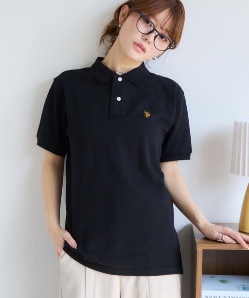 U.S. POLO ASSN.（ユーエスポロアッスン）の「【U.S. POLO ASSN./ユーエスポロアッスン】ワンポイントポニー刺繍 TC鹿の子 半袖ポロシャツ（ポロシャツ・メンズ・ホワイト/ネイビー/ブラック/ダークグリーン/杢グレー/スミクロ/ネイビー系1/ブラック系1/ネイビー系3/ブラック系2/ネイビー系2・M/L/LL/S）」の5枚目の写真