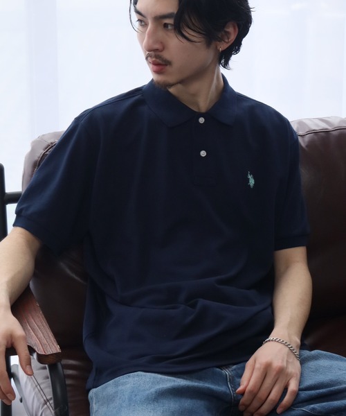 U.S. POLO ASSN.（ユーエスポロアッスン）の「【U.S. POLO ASSN./ユーエスポロアッスン】ワンポイントポニー刺繍 TC鹿の子 半袖ポロシャツ（ポロシャツ・メンズ・ホワイト/ネイビー/ブラック/ダークグリーン/杢グレー/スミクロ/ネイビー系1/ブラック系1/ネイビー系3/ブラック系2/ネイビー系2・M/L/LL/S）」の10枚目の写真