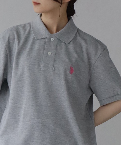 U.S. POLO ASSN.（ユーエスポロアッスン）の「【U.S. POLO ASSN./ユーエスポロアッスン】ワンポイントポニー刺繍 TC鹿の子 半袖ポロシャツ（ポロシャツ・メンズ・ホワイト/ネイビー/ブラック/ダークグリーン/杢グレー/スミクロ/ネイビー系1/ブラック系1/ネイビー系3/ブラック系2/ネイビー系2・M/L/LL/S）」の6枚目の写真