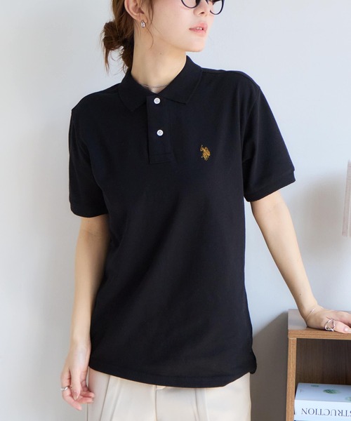 U.S. POLO ASSN.（ユーエスポロアッスン）の「【U.S. POLO ASSN./ユーエスポロアッスン】ワンポイントポニー刺繍 TC鹿の子 半袖ポロシャツ（ポロシャツ・メンズ・ホワイト/ネイビー/ブラック/ダークグリーン/杢グレー/スミクロ/ネイビー系1/ブラック系1/ネイビー系3/ブラック系2/ネイビー系2・M/L/LL/S）」の12枚目の写真