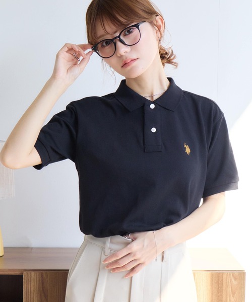 U.S. POLO ASSN.（ユーエスポロアッスン）の「【U.S. POLO ASSN./ユーエスポロアッスン】ワンポイントポニー刺繍 TC鹿の子 半袖ポロシャツ（ポロシャツ・メンズ・ホワイト/ネイビー/ブラック/ダークグリーン/杢グレー/スミクロ/ネイビー系1/ブラック系1/ネイビー系3/ブラック系2/ネイビー系2・M/L/LL/S）」の14枚目の写真