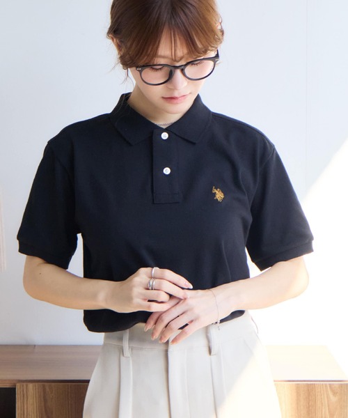 U.S. POLO ASSN.（ユーエスポロアッスン）の「【U.S. POLO ASSN./ユーエスポロアッスン】ワンポイントポニー刺繍 TC鹿の子 半袖ポロシャツ（ポロシャツ・メンズ・ホワイト/ネイビー/ブラック/ダークグリーン/杢グレー/スミクロ/ネイビー系1/ブラック系1/ネイビー系3/ブラック系2/ネイビー系2・M/L/LL/S）」の15枚目の写真
