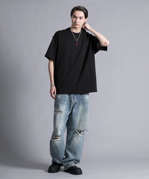 aimoha（アイモハ）の「【aimoha neo】HEAVY COTTON POKER T-SHIRT（Tシャツ/カットソー・メンズ・ブラック/パープル/ホワイト・LARGE/X-LARGE/XX-LARGE/XXX-LARGE）」の12枚目の写真