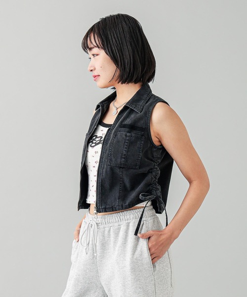 X-girl(エックスガール)の「MILITARY COMPACT VEST(ベスト・レディース・ブラック/オリーブ・S/M)」の5枚目の写真