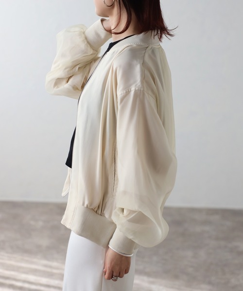 【u♡】【新品】Maison de dolce. オーガンジーブルゾン 美品 maison de dolce. メゾンドドルチェ オーガンジーブルゾン