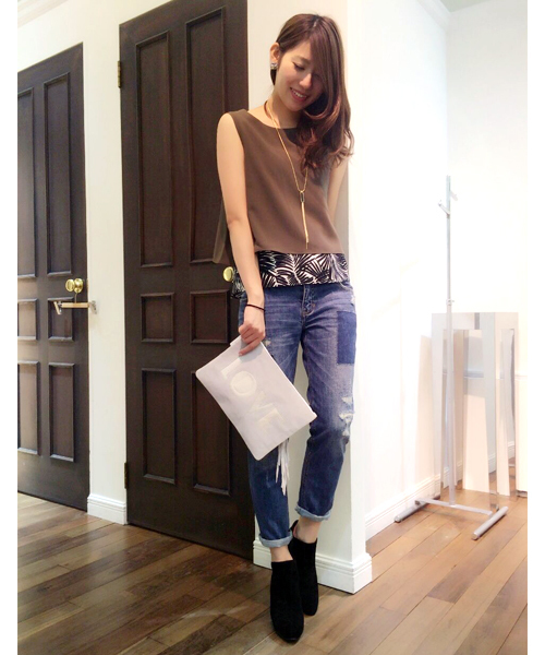 DouDou(ドゥドゥ)の「【DouDou】パッチワーククラッシュデニム(デニムパンツ・レディース・ブルー/インディゴブルー・36/38)」の16枚目の写真