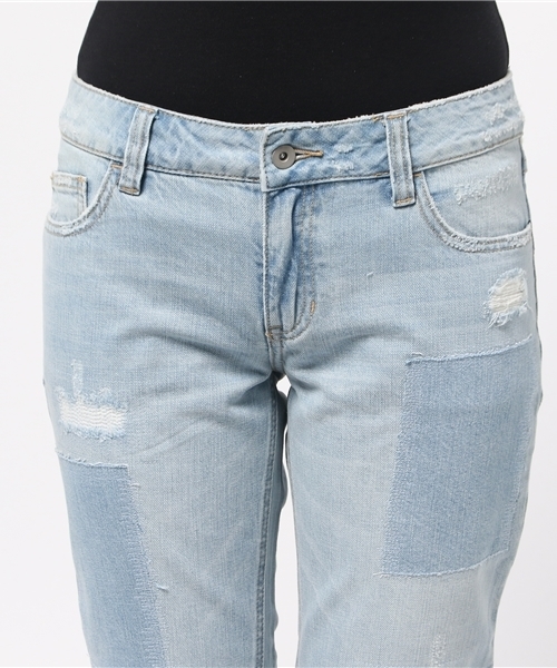 DouDou(ドゥドゥ)の「【DouDou】パッチワーククラッシュデニム(デニムパンツ・レディース・ブルー/インディゴブルー・36/38)」の8枚目の写真