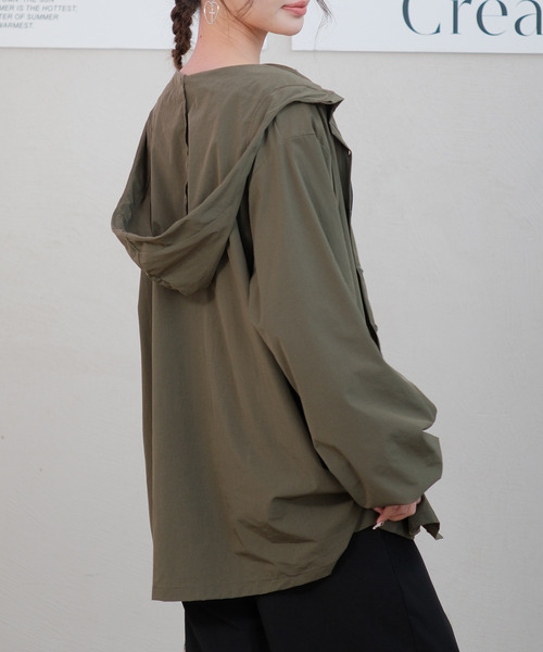 TeddyShop(テディショップ)の「【UVカット率 99%/UPF50+/接触冷感/軽量】レディース水着 長袖フード付きシャツパーカー風ラッシュガードパーカー 水陸両用(パーカー・レディース・ブラウン/カーキ/ネイビー/ベージュ/ブラック/グレー・L/M)」の19枚目の写真