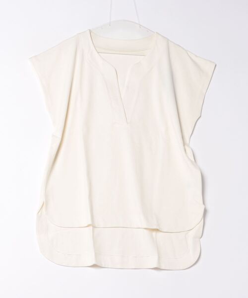 ANOTHER S（アナザーエス）の「綿100%Vネック半袖プルオーバー（Tシャツ/カットソー・レディース・アイボリー/グレー/ブラック・M）」の20枚目の写真