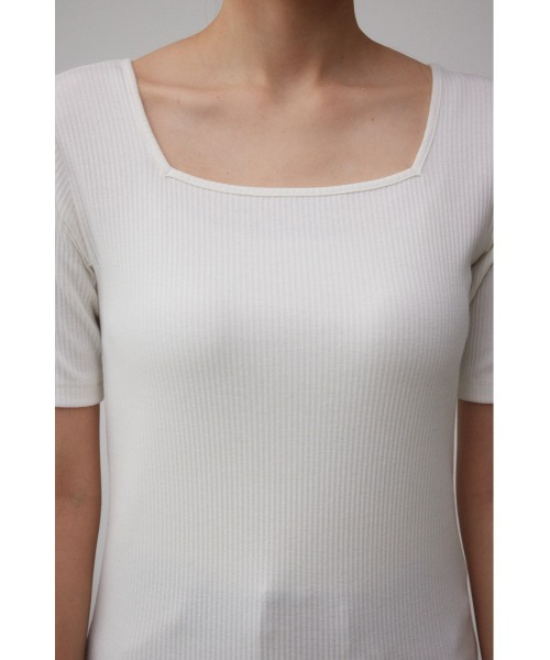 AZUL by moussy(アズールバイマウジー)の「2WAYリブトップス(Tシャツ/カットソー・レディース・オフホワイト/グレー/ブラック・SMALL/MEDIUM)」の10枚目の写真