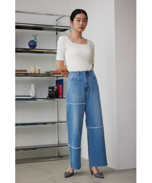 AZUL by moussy(アズールバイマウジー)の「2WAYリブトップス(Tシャツ/カットソー・レディース・オフホワイト/グレー/ブラック・SMALL/MEDIUM)」の6枚目の写真