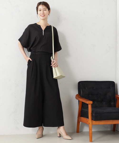 FOUND GOOD(ファウンドグッド)の「タックバギーパンツ(その他パンツ・レディース・アイボリー/ベージュ/ブラック/グリーン系8/ブルー系5・S/M/L)」の6枚目の写真