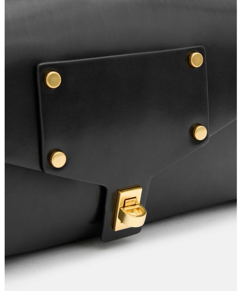 ALLSAINTS（オールセインツ）の「MIRO TURN LOCK LEATHER SATCHEL BAG | MIRO ターン ロック レザー サッチェル バッグ（ショルダーバッグ・レディース・ブラック・ONE SIZE）」の7枚目の写真