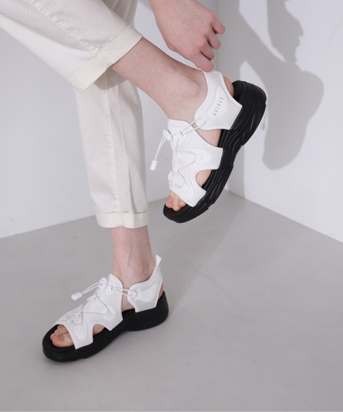 AVIREX（アヴィレックス）の「【直営店限定】SPORTY SANDAL/スポーティーサンダル（サンダル・レディース・オリーブ/ホワイト/ブラック・24/23/25）」の2枚目の写真