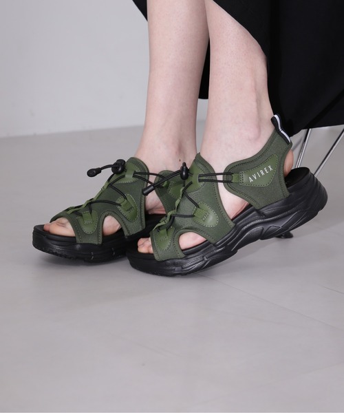 AVIREX（アヴィレックス）の「【直営店限定】SPORTY SANDAL/スポーティーサンダル（サンダル・レディース・オリーブ/ホワイト/ブラック・24/23/25）」の3枚目の写真