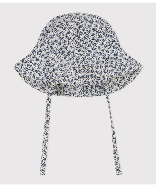 PETIT BATEAU（プチバトー）の「ダブルガーゼクロシェ（ハット・キッズ・ホワイト×ブルー・18MONTH/36MONTH/6MONTH）」の3枚目の写真