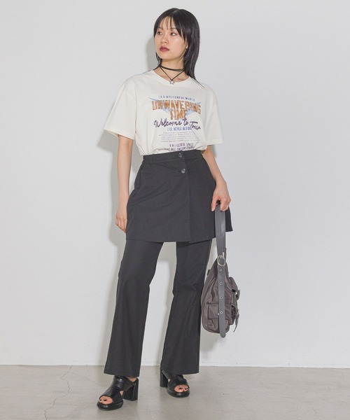 PAGEBOY（ページボーイ）の「2WAYチノレイヤードパンツ（チノパンツ・レディース・ベージュ/ブラック・FREE）」の3枚目の写真