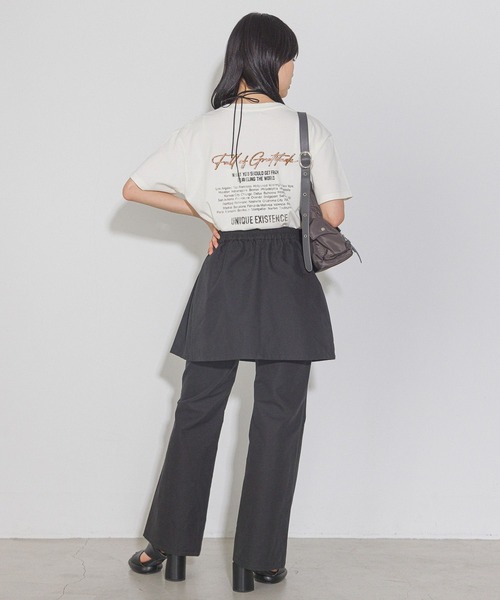 PAGEBOY（ページボーイ）の「2WAYチノレイヤードパンツ（チノパンツ・レディース・ベージュ/ブラック・FREE）」の4枚目の写真