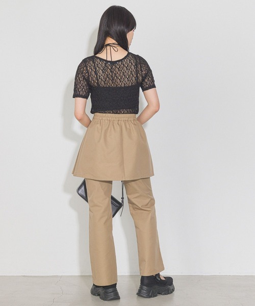 PAGEBOY（ページボーイ）の「2WAYチノレイヤードパンツ（チノパンツ・レディース・ベージュ/ブラック・FREE）」の10枚目の写真