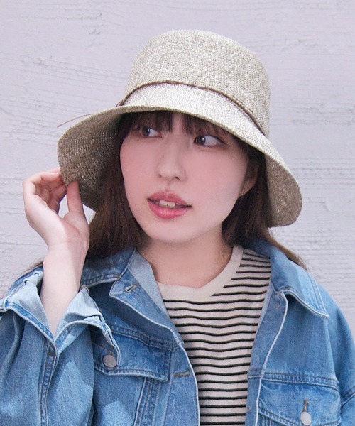 polcadot(ポルカドット)の「細編みMIXペーパー ハット(ハット・レディース・グレー/モカ/ベージュ/オレンジ・FREE)」の6枚目の写真