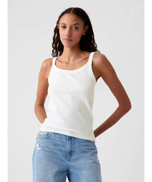GAP(ギャップ)の「モダン リブ タンクトップ(タンクトップ・レディース・ホワイト/ブラック/ブラック系その他・M/S/XXS/XL/L/XS)」の14枚目の写真