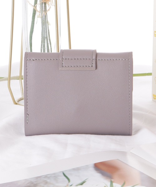 LYN 三つ折り財布 ロゴ ベルト シンプル セミ長財布 LYN 三つ折り財布 ロゴ ベルト シンプル セミ長財布 (LYN