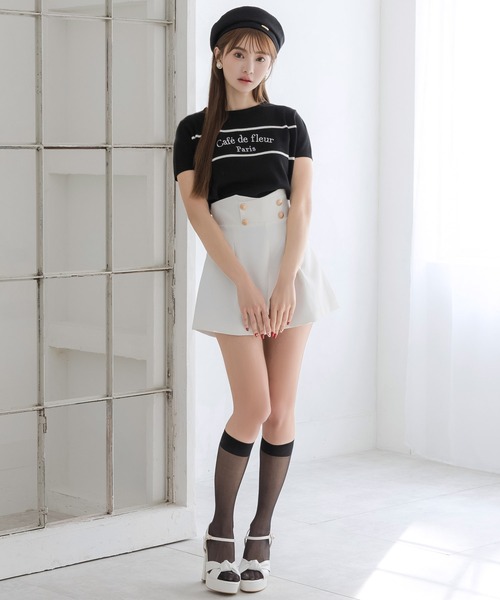 Julia Boutique（ジュリアブティック）の「ダブルボタンハイウエストショートパンツ/24048（その他パンツ・レディース・ブラック/ホワイト・ONE）」の9枚目の写真