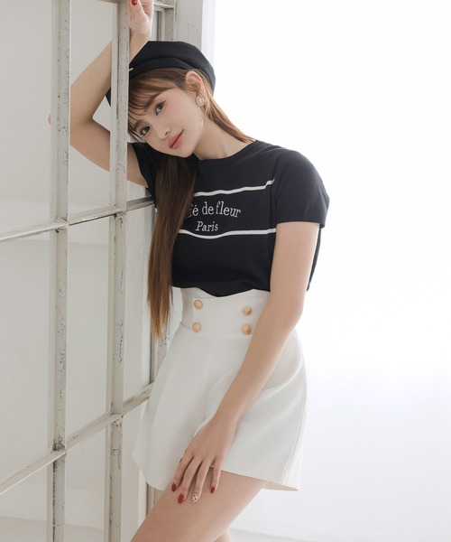 Julia Boutique（ジュリアブティック）の「ダブルボタンハイウエストショートパンツ/24048（その他パンツ・レディース・ブラック/ホワイト・ONE）」の10枚目の写真