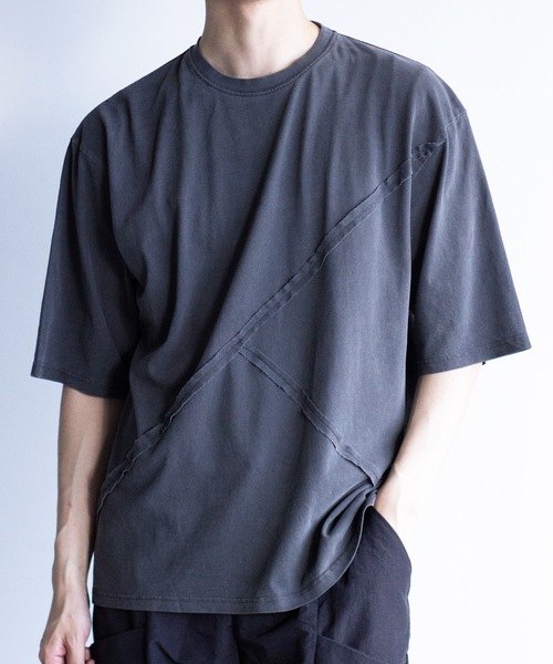 COMMON WARE（コモンウェアー）の「COMMONWARE:ピグメント切り替えTEE（Tシャツ/カットソー・メンズ・モカ/ブラック・XL/L/M）」の5枚目の写真