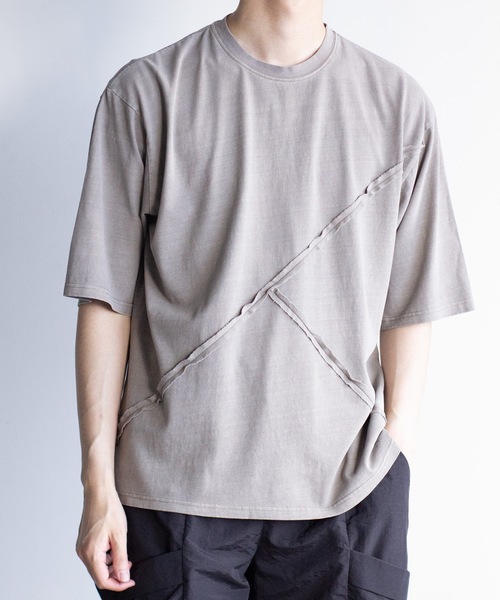 COMMON WARE（コモンウェアー）の「COMMONWARE:ピグメント切り替えTEE（Tシャツ/カットソー・メンズ・モカ/ブラック・XL/L/M）」の6枚目の写真