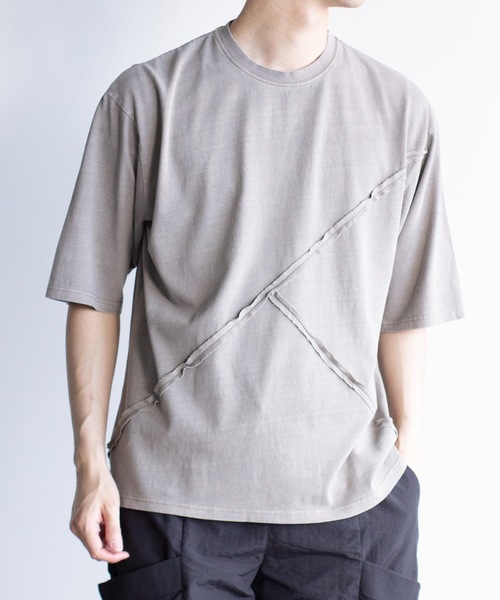 COMMON WARE（コモンウェアー）の「COMMONWARE:ピグメント切り替えTEE（Tシャツ/カットソー・メンズ・モカ/ブラック・XL/L/M）」の7枚目の写真
