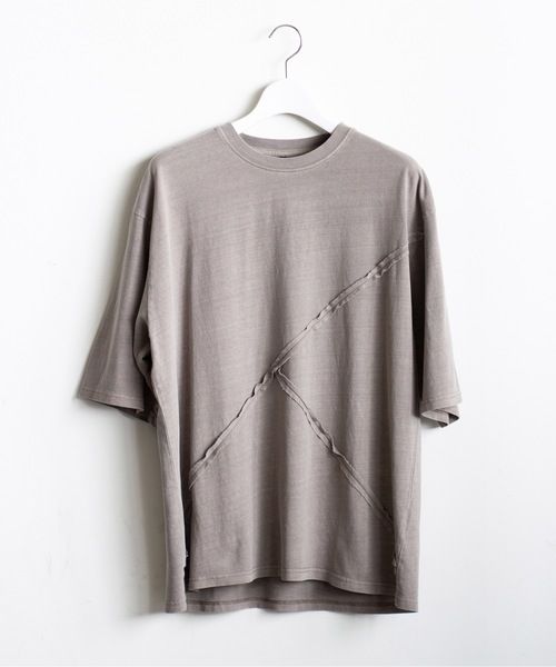 COMMON WARE（コモンウェアー）の「COMMONWARE:ピグメント切り替えTEE（Tシャツ/カットソー・メンズ・モカ/ブラック・XL/L/M）」の9枚目の写真