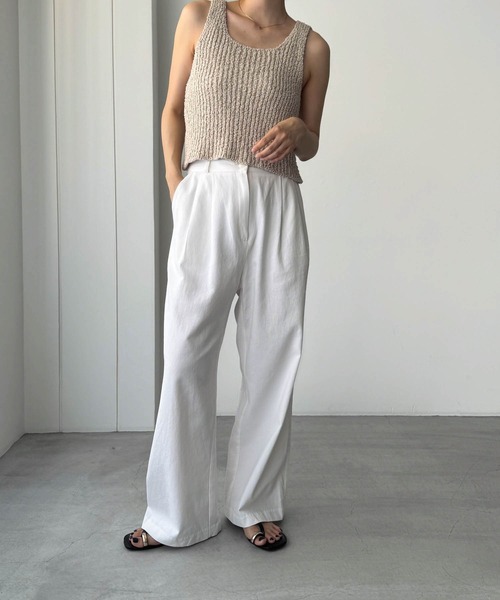 CANAL JEAN（キャナルジーン）の「El mar　ラウンドネックニットタンク（タンクトップ・レディース・ベージュ/アイボリー/ブラック・ONE SIZE）」の11枚目の写真