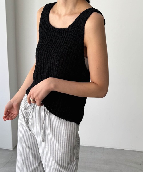 CANAL JEAN（キャナルジーン）の「El mar　ラウンドネックニットタンク（タンクトップ・レディース・ベージュ/アイボリー/ブラック・ONE SIZE）」の12枚目の写真